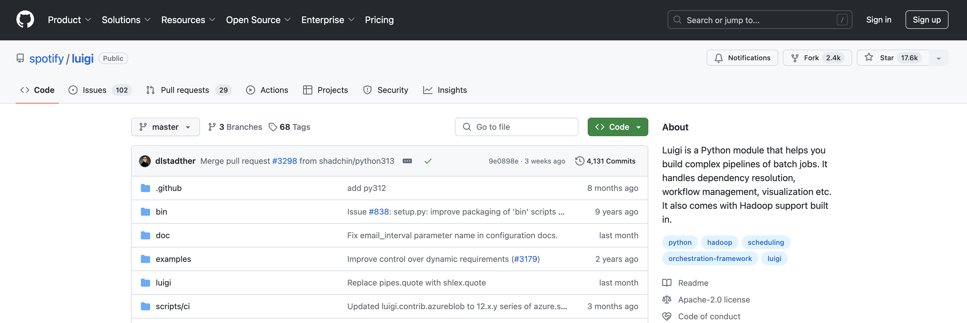 data orchestration tool luigi 